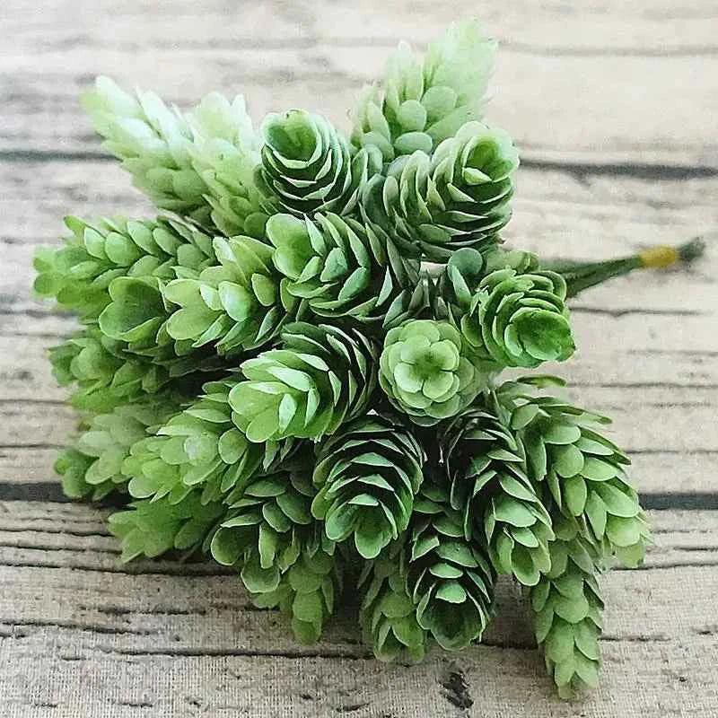 YO CHO Artificial Fake Plant Twigs Succulents Leaves 30 Heads Pineapple Grass Green Plastic Plant DIY Home Garden Wedding Decor by DSERS