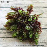 YO CHO Artificial Fake Plant Twigs Succulents Leaves 30 Heads Pineapple Grass Green Plastic Plant DIY Home Garden Wedding Decor