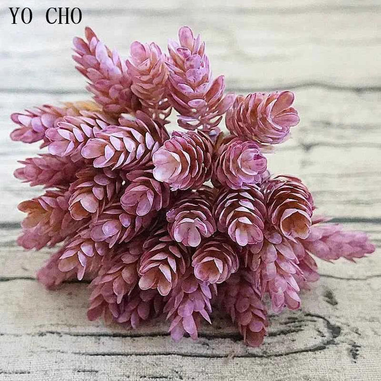 YO CHO Artificial Fake Plant Twigs Succulents Leaves 30 Heads Pineapple Grass Green Plastic Plant DIY Home Garden Wedding Decor