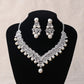 Magnificent Pearl Wedding Bridal Jewelry Sets Women Bride Wedding Party Jewelry Accessories Crystal Tiara Crown Earring Necklace GiFTiFY