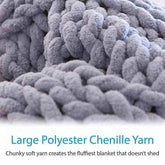 Hand Chunky Knitted Blanket Handmade Coarse Wool Woven Blanket Chenille Thick Blanket Sofa Blanket Photography Prop Blanket - GiFTiFY