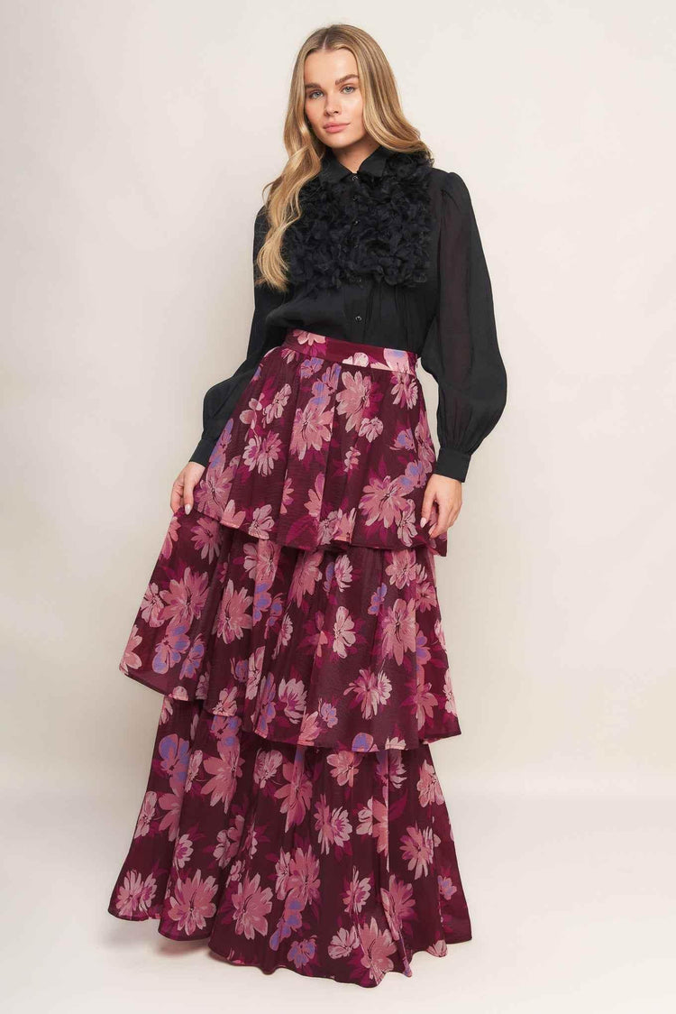 GARDEN ROMANCE WOVEN MAXI SKIRT - GiFTiFY