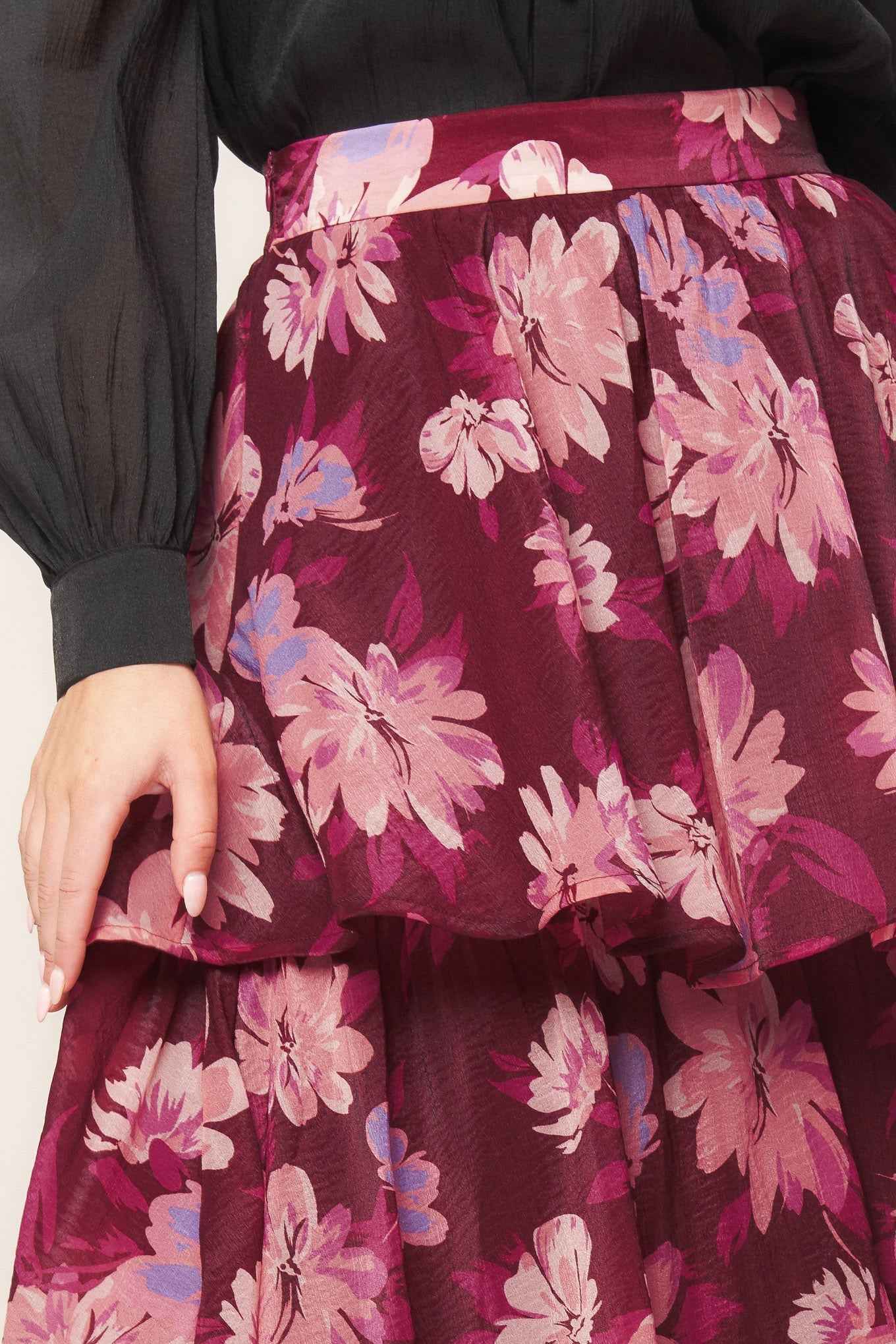 GARDEN ROMANCE WOVEN MAXI SKIRT