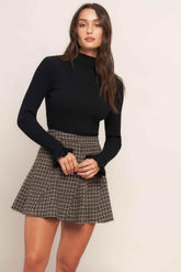 HOUND FLARE TWEED WOVEN SKIRT - GiFTiFY
