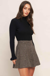 HOUND FLARE TWEED WOVEN SKIRT - GiFTiFY