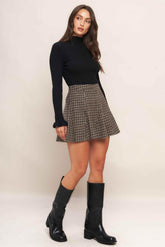 HOUND FLARE TWEED WOVEN SKIRT - GiFTiFY