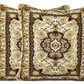 DaDa Bedding Elegant Golden Persian Style Rug Floral Tapestry Throw Pillow Covers 16" x 16" DaDalogy Bedding Collection
