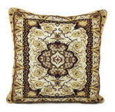 DaDa Bedding Elegant Golden Persian Style Rug Floral Tapestry Throw Pillow Covers 16" x 16"