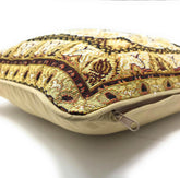 DaDa Bedding Elegant Golden Persian Style Rug Floral Tapestry Throw Pillow Covers 16" x 16"