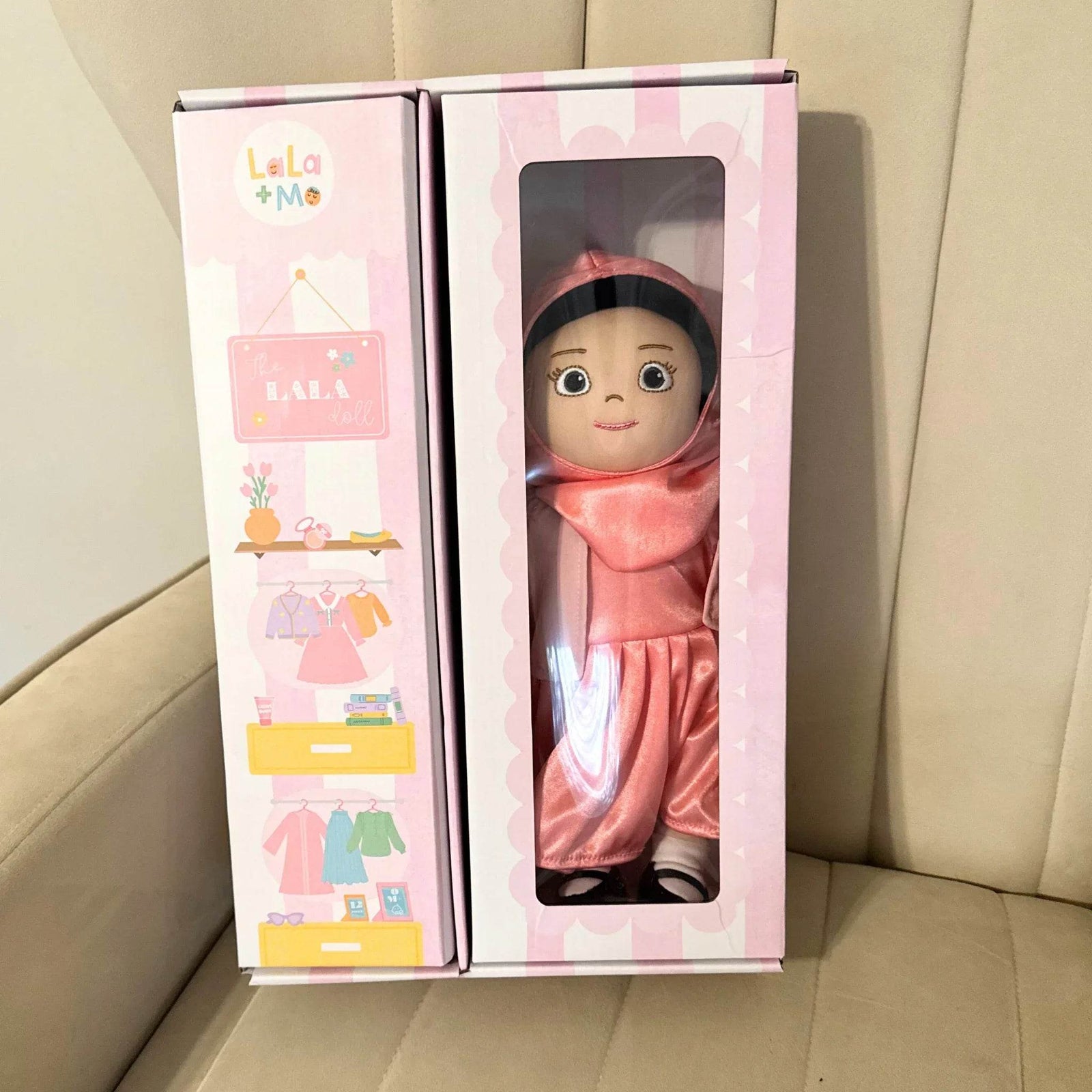The Lala Doll + 4 Outfits + Prayer Rug | My First Hijabi, Muslim Doll Doll by Lala + Mo