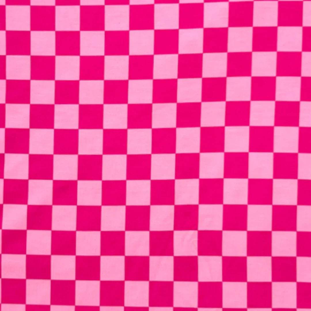 Ruffle Dress Long Sleeve Pink Checker by Khlobe
