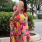 Miss Miami Plus Size Multi Color Dress