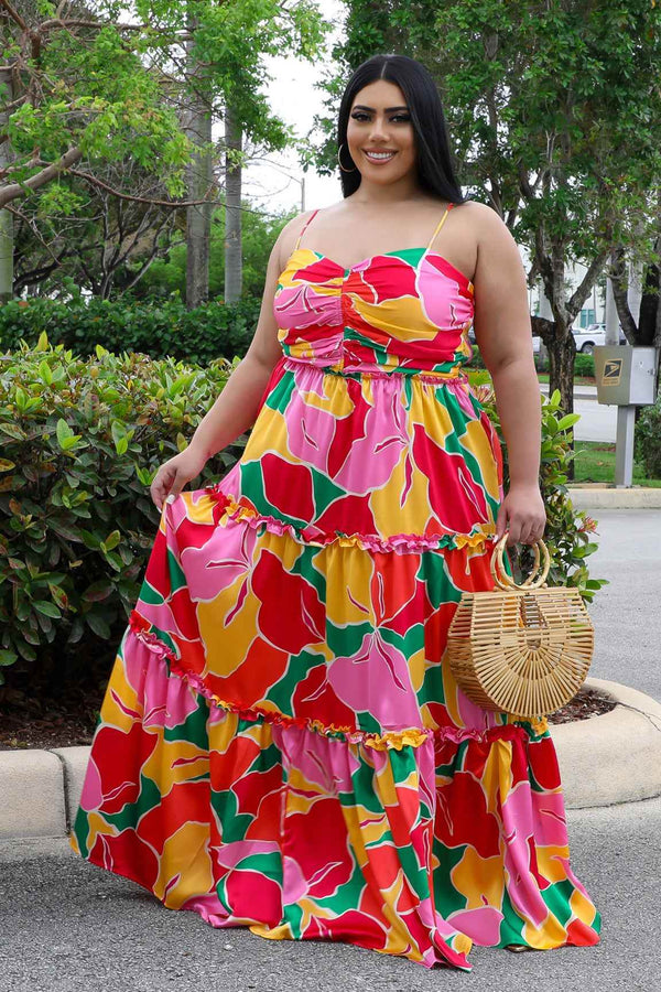 Miss Miami Plus Size Multi Color Dress - GiFTiFY