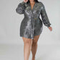 Gracie Babe - Semi stretch Sequin Romper - Plus Size