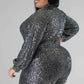 Gracie Babe - Semi stretch Sequin Romper - Plus Size