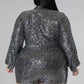 Gracie Babe - Semi stretch Sequin Romper - Plus Size