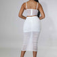 Meshy Days Ruched High Waisted Skirt Set