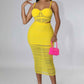 Meshy Days Ruched High Waisted Skirt Set