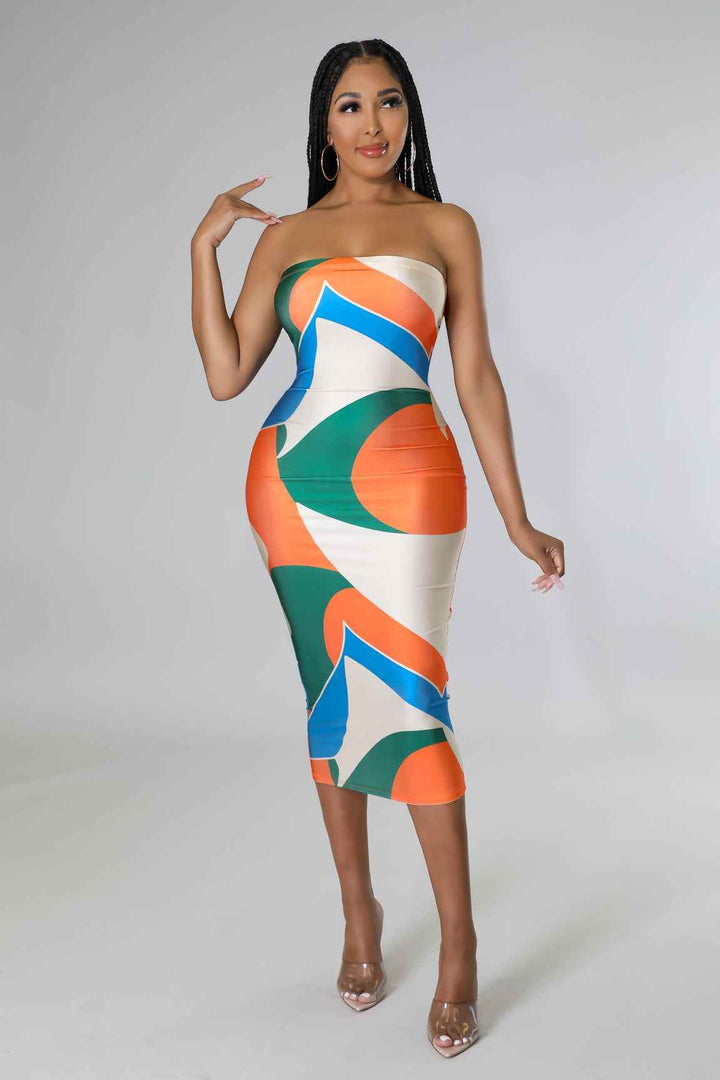 Kaisyn Elastic Waistband Strapless Dress - GiFTiFY