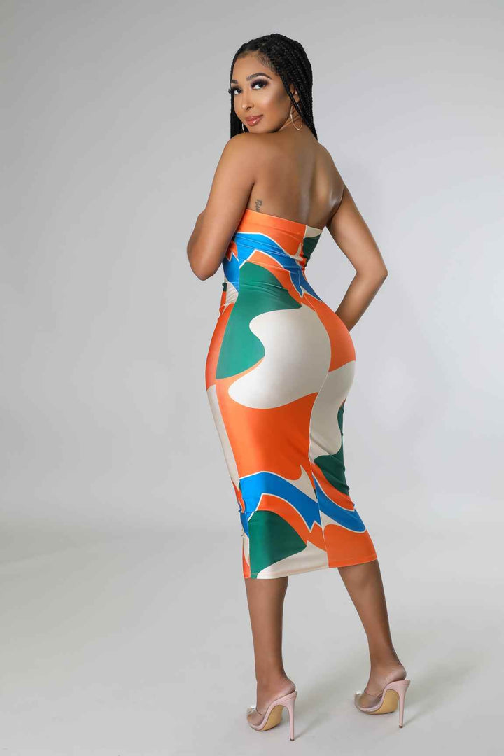 Kaisyn Elastic Waistband Strapless Dress - GiFTiFY