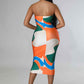 Kaisyn Elastic Waistband Strapless Dress