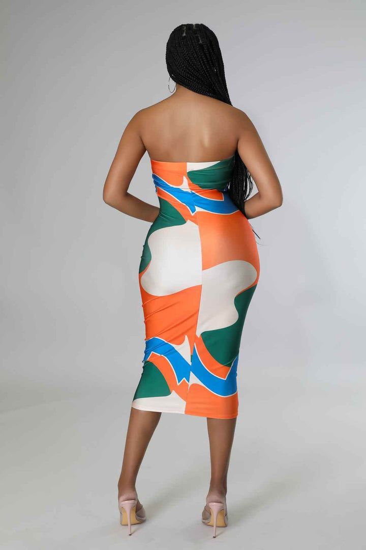 Kaisyn Elastic Waistband Strapless Dress - GiFTiFY