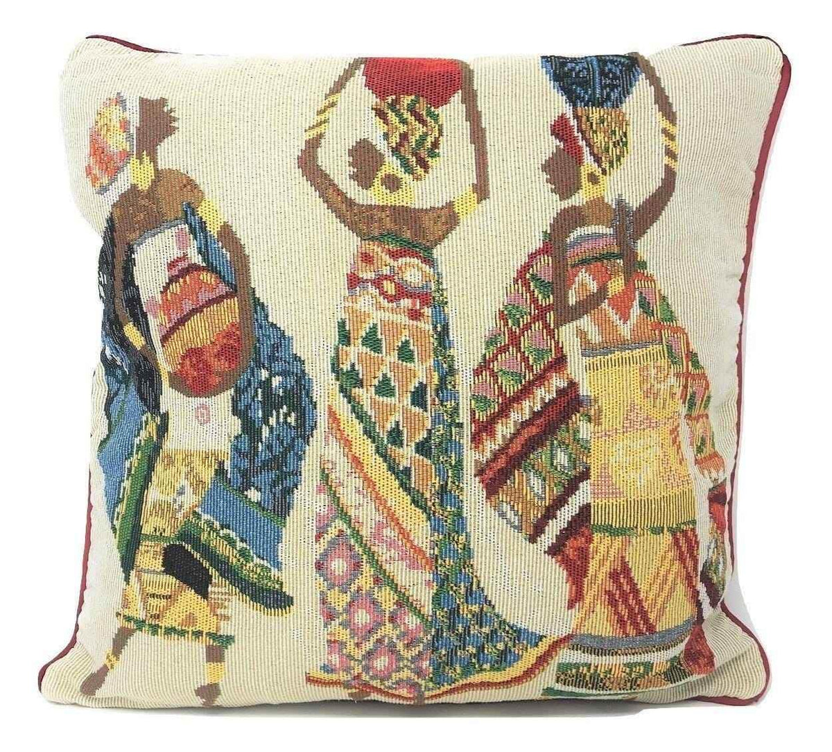 DaDa Bedding Dancing Women African Dreams Tapestry Throw Pillow Covers 16" x 16" Throw Pillow Covers by DaDalogy Bedding Collection