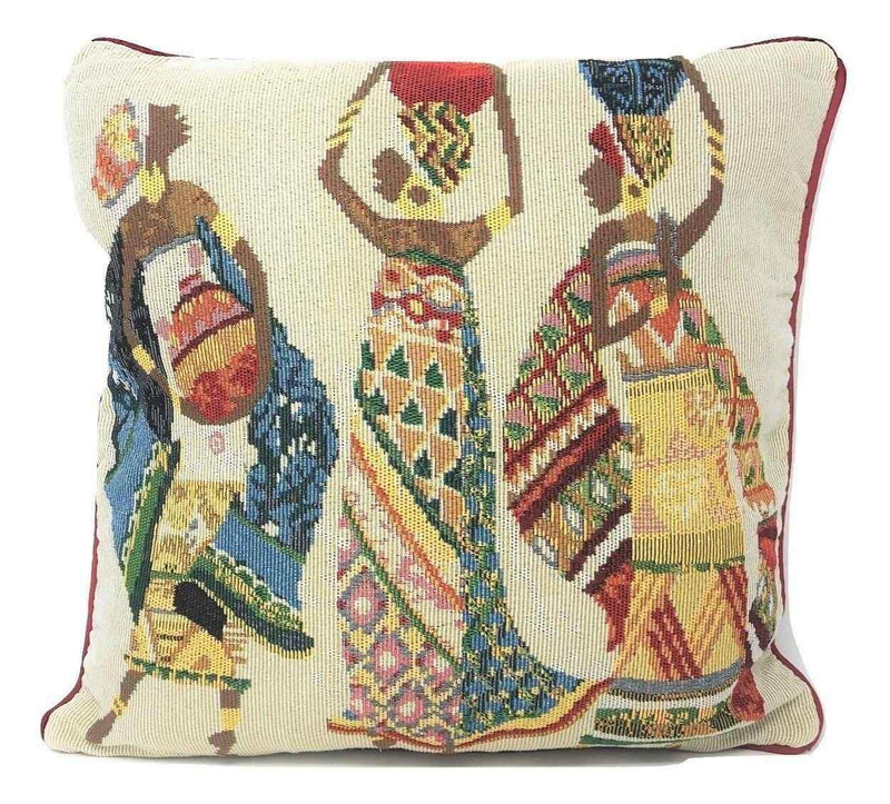 DaDa Bedding Dancing Women African Dreams Tapestry Throw Pillow Covers 16" x 16" Throw Pillow Covers by DaDalogy Bedding Collection
