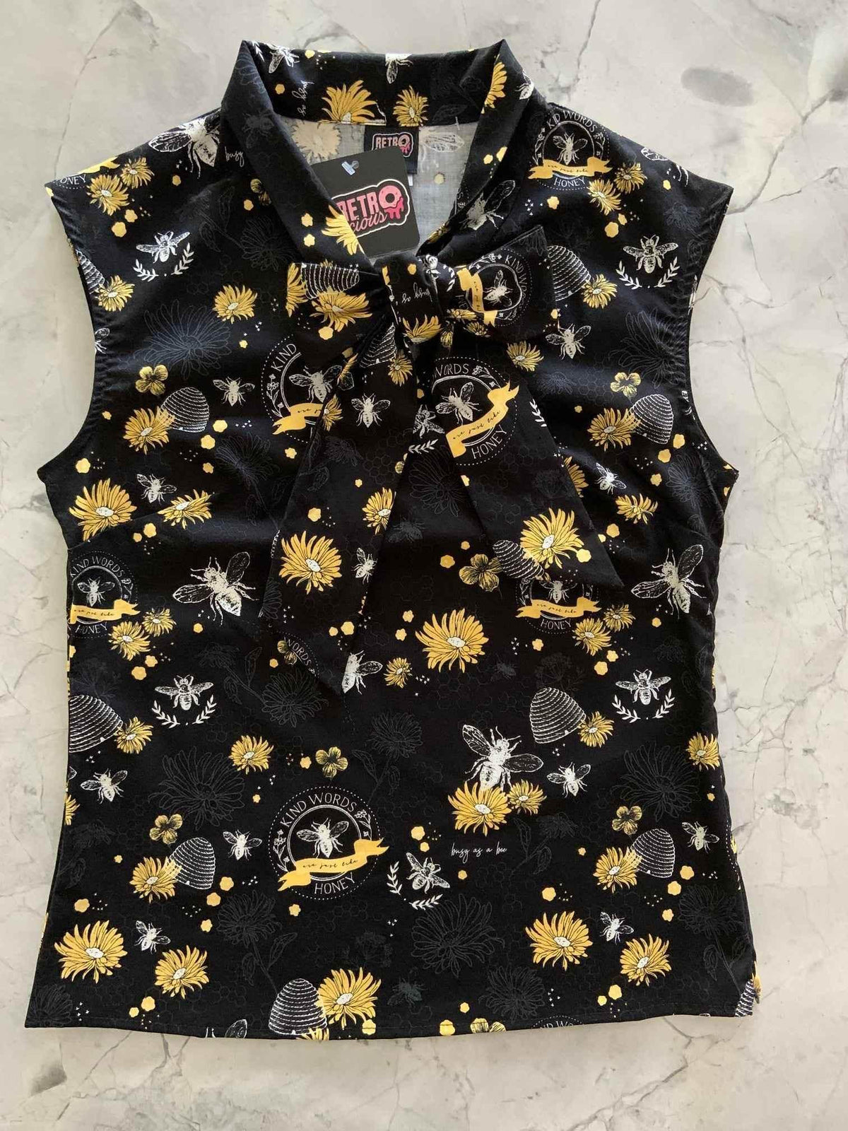 Bee Kind Bow Top Shirts & Tops by Retrolicious