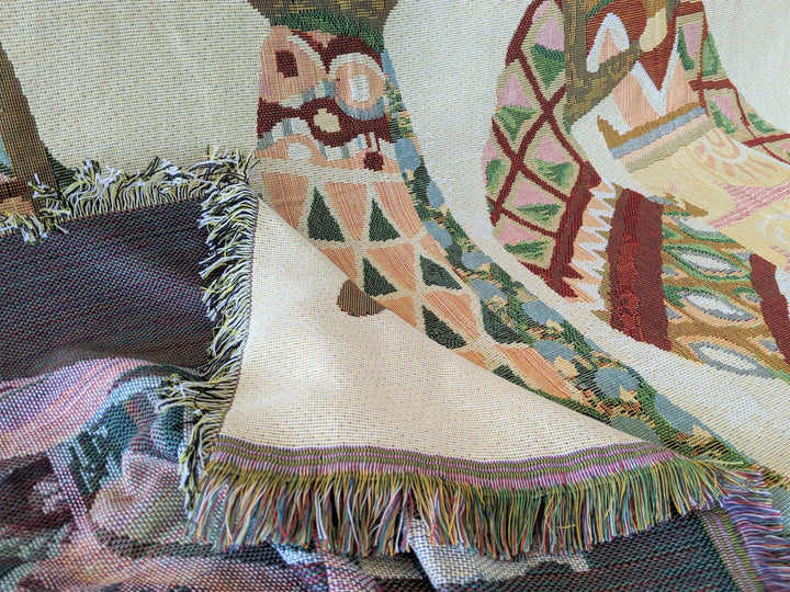 DaDa Bedding Elegant Tapestry Throw Blanket, Dancing Women African Dreams - 50” x 60” (7173) - GiFTiFY