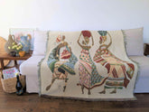 DaDa Bedding Elegant Tapestry Throw Blanket, Dancing Women African Dreams - 50” x 60” (7173) - GiFTiFY