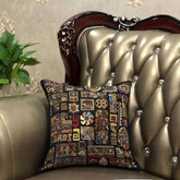 DaDa Bedding Ethnic Ornaments Geometric Black Tapestry Throw Pillow Covers 16" (18118)