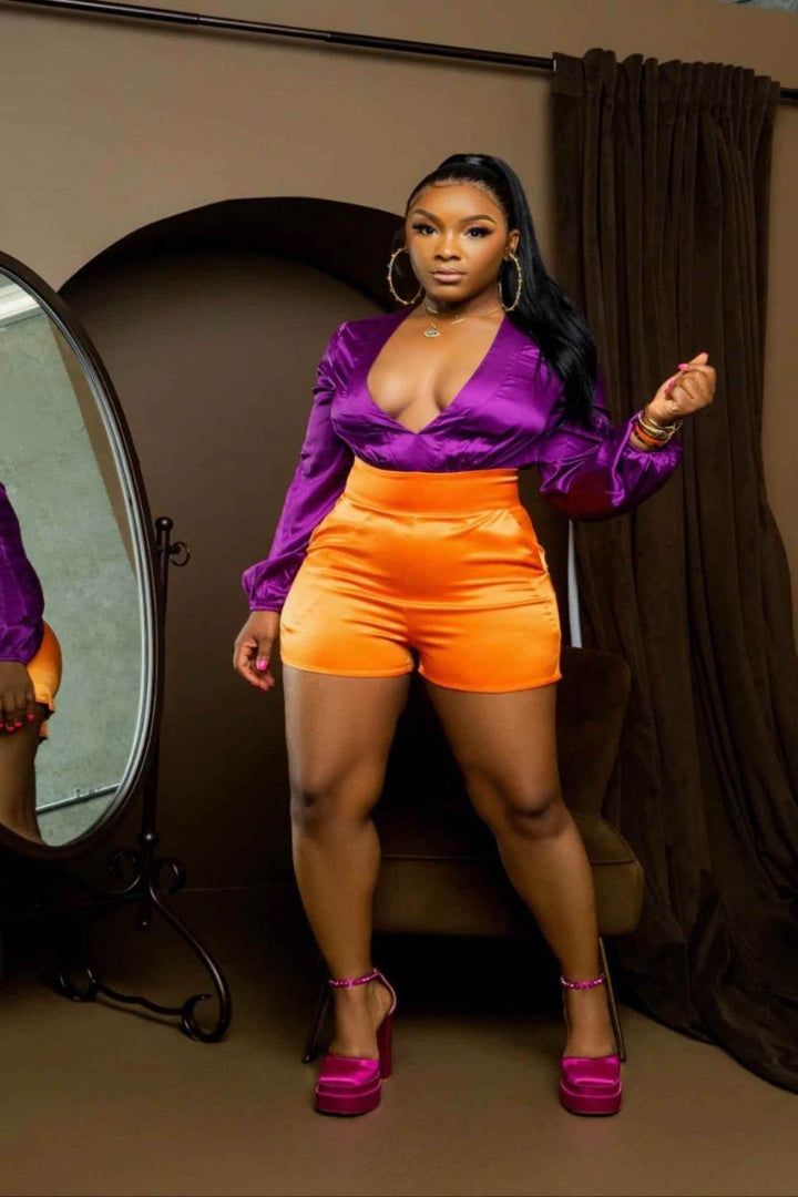 So Crazy In Love Purple and Orange Romper - GiFTiFY