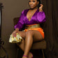 So Crazy In Love Purple and Orange Romper