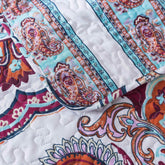 DaDa Bedding Bohemian Summertime White Blue Floral Paisley Bedspread Set (KSX-003) - GiFTiFY