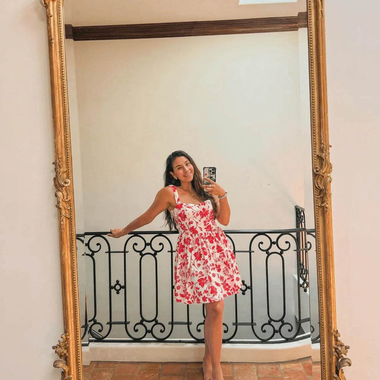 Red Vineyard Mini Dress - GiFTiFY