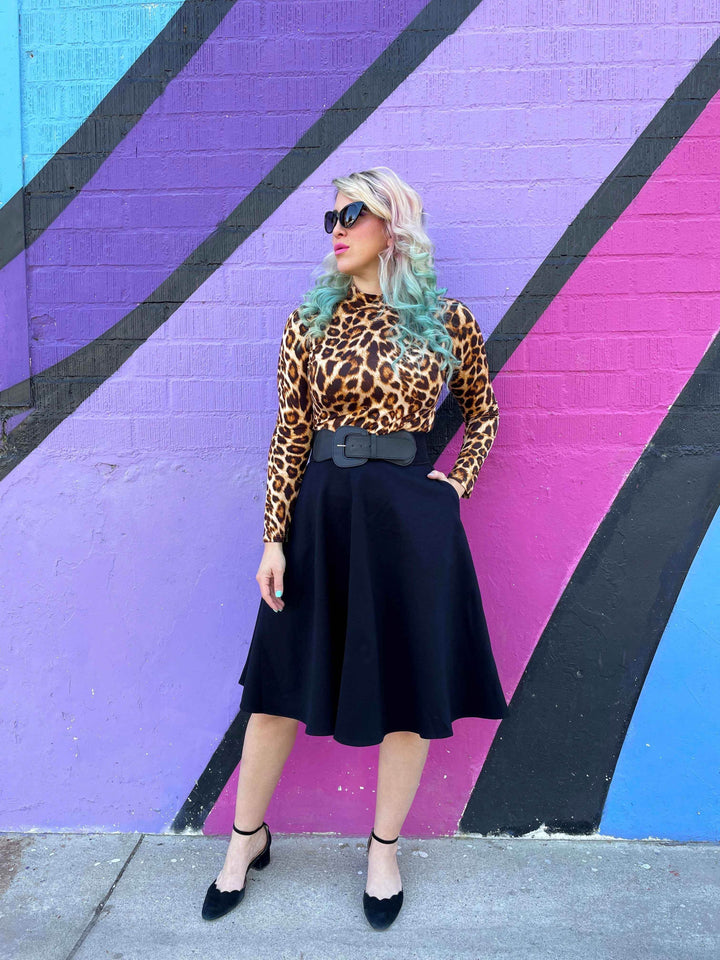 Leopard Mock Neck Top - GiFTiFY