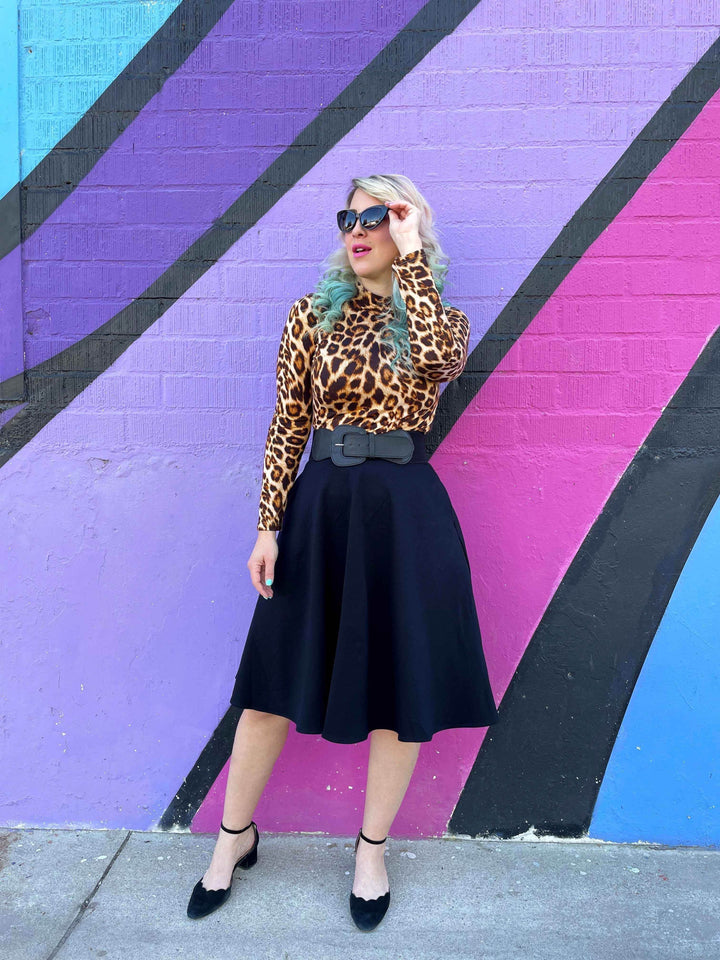 Leopard Mock Neck Top - GiFTiFY