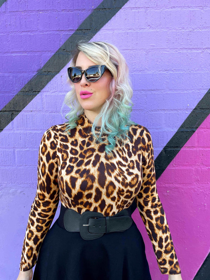 Leopard Mock Neck Top - GiFTiFY