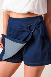 TAKING TIME OFF DENIM WOVEN SKORT - GiFTiFY