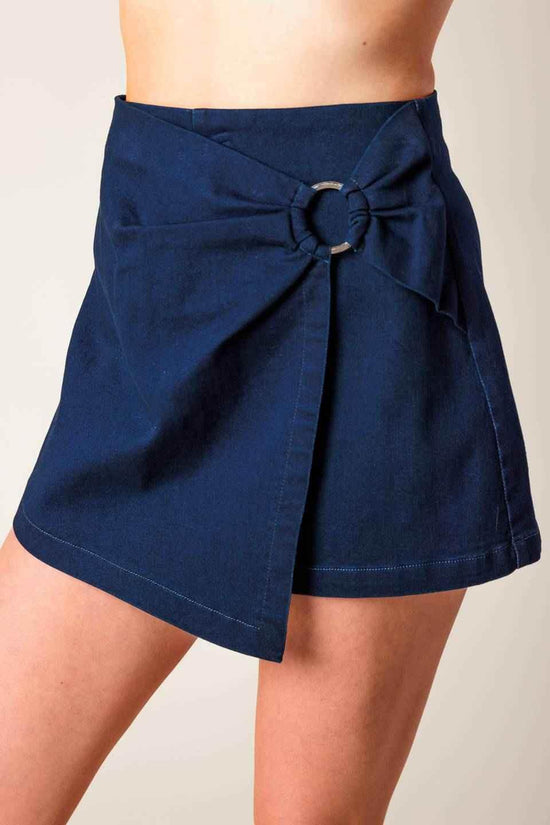 TAKING TIME OFF DENIM WOVEN SKORT - GiFTiFY