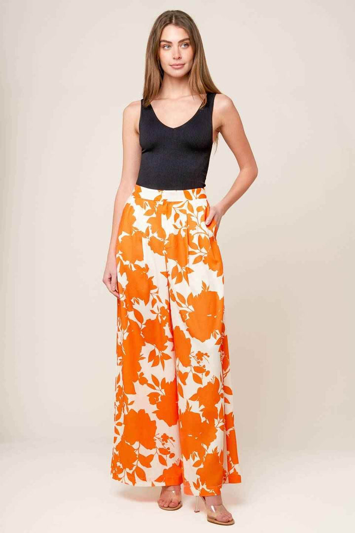 TIME FOR ORANGE TEA WOVEN PANTS - GiFTiFY