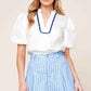 VALERIA POWDER BLUE WOVEN SKORT