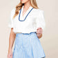 VALERIA POWDER BLUE WOVEN SKORT