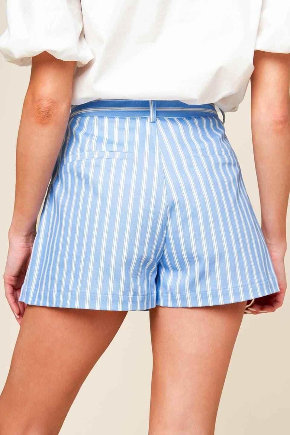 VALERIA POWDER BLUE WOVEN SKORT - GiFTiFY
