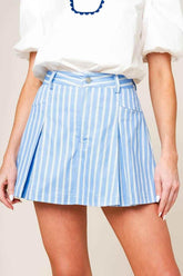 VALERIA POWDER BLUE WOVEN SKORT - GiFTiFY