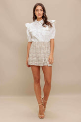 MODERN BALANCE WOVEN TWEED SKORT - GiFTiFY