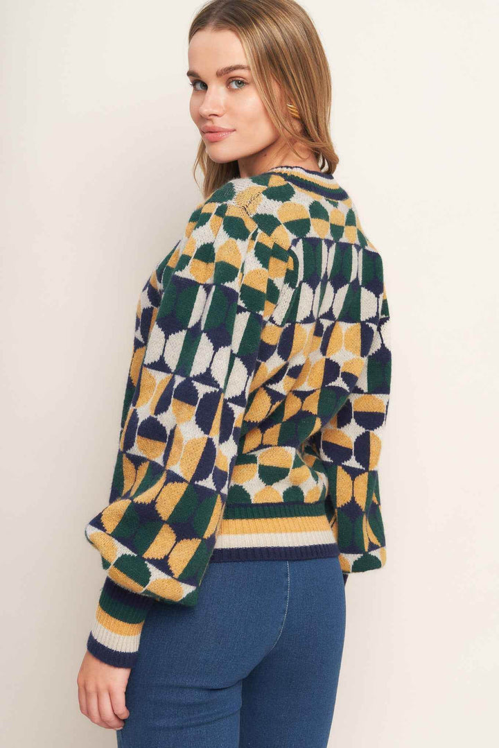 CHEER YOU ON JACQUARD SWEATER TOP - GiFTiFY