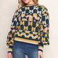 CHEER YOU ON JACQUARD SWEATER TOP