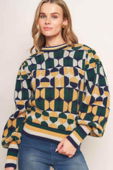 CHEER YOU ON JACQUARD SWEATER TOP - GiFTiFY